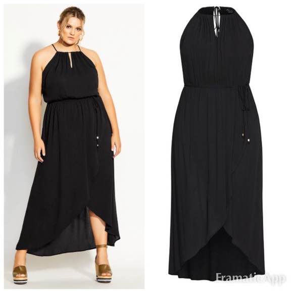 City Chic Dresses & Skirts - NWT CITY CHIC Hot Tropic Maxi Dress - Black